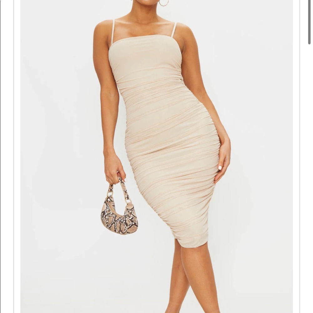 Pretty little thing size 6 nude midi dress brand new